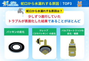 蛇口から水漏れする原因ランキング【上位3つ】