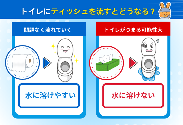 トイレにティッシュを流すとどうなる？流してはいけない理由