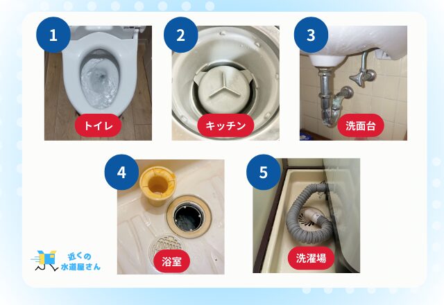 排水トラップの種類と設置場所について