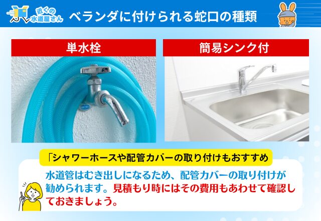 ベランダに付けられる蛇口の種類とは？