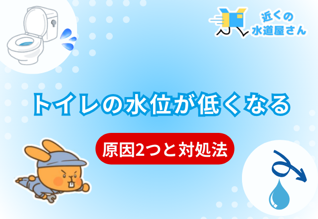 トイレの水位が低くなる原因2つと対処法
