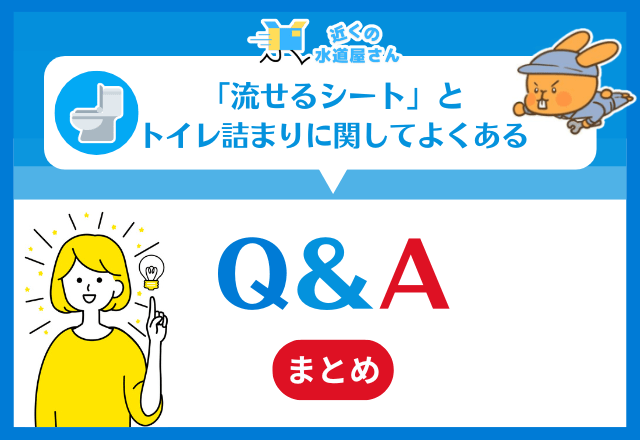 【よくある質問】「流せるシート」とトイレ詰まりQ&A
