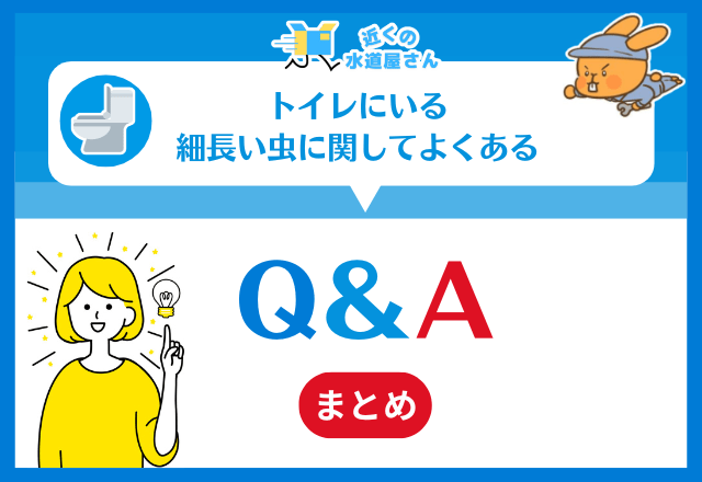 トイレにいる細長い虫に関してよくある質問（Q&A）