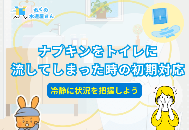 ナプキンをトイレに流してしまった時の初期対応