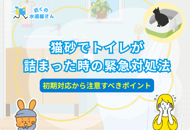猫砂でトイレが詰まった時の緊急対処法