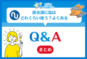 よくある質問（Q&A）｜排水溝に塩はどれくらい使う？毎日でもいい？