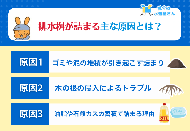排水桝が詰まる主な原因とは?