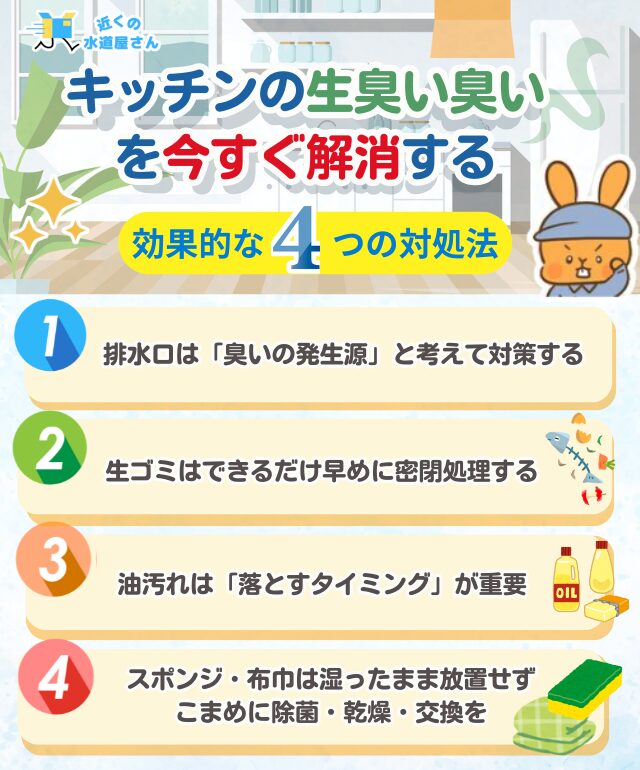 生臭い臭いを今すぐ解消する効果的な掃除法